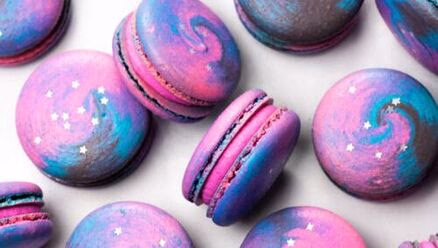 Galaxy colored macarons