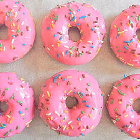 strawberry donut with sprinkles